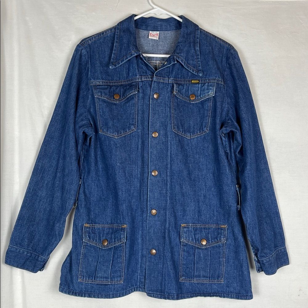 Vintage Maverick Snap Up Denim Jacket with Belt Loops